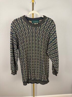 Vintage Tundra Canada Coogi Style 3D Textured Cotton Sweater Size L